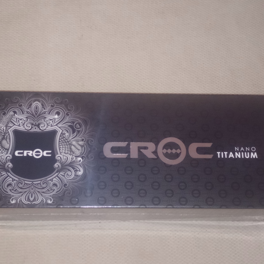 Croc Classic Nano Titanium Silver Plate Flat Iron, 1.5" inches Hair Straightener